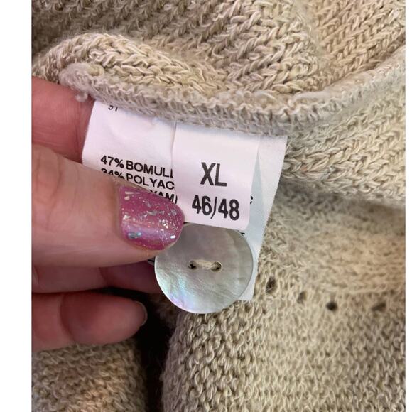 Roisin McCarthy beige button long sleeves cardigan sweater size XL - Picture 4 of 8